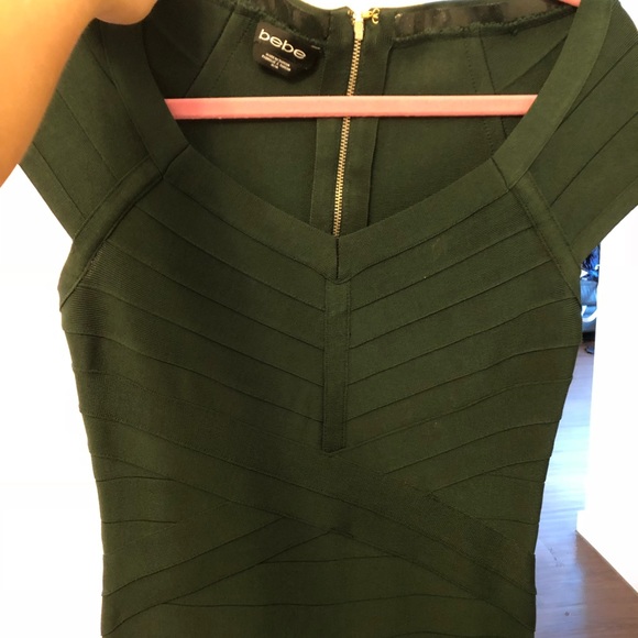 Dark Green BEBE Cocktail Dress - Picture 2 of 6